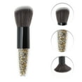 thumbnail image 3 of Unique Bargains 1 Pc Fluffy Blush Brush for Business Travel Black Silver Tone Gold Tone Artificial Fiber Wool Plastic, 3 of 5
