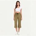 thumbnail image 6 of LWFFDAW Yoga Capri Pants for Women High Waist Drawstring Straight Leg Running Pants Breathable Comfy Gym Athletics Capris with Pockets, 6 of 10