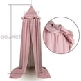 thumbnail image 2 of Kids Bed Canopy with Frills Cotton Cover Net for Crib Reading Nook Curtain Hideaway Hanging Round Tent Nursery Bedding Play Room Decor, 2 of 12
