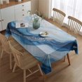 thumbnail image 2 of Blue Marble Gold Wave Pattern Rectangle Tablecloth 60"x84",Waterproof Polyester Rectangle Table Cloth, Wipeable Spillproof Polyester Tablecloth for Dining, Camping, Indoor and Outdoor, 2 of 5