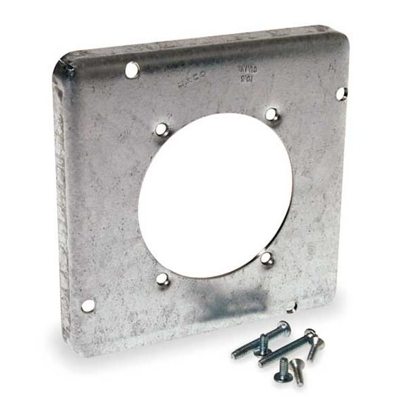2 PK Raco Electrical Box Cover, Square, 2 Gangs, Galvanized Steel, Single Receptacle