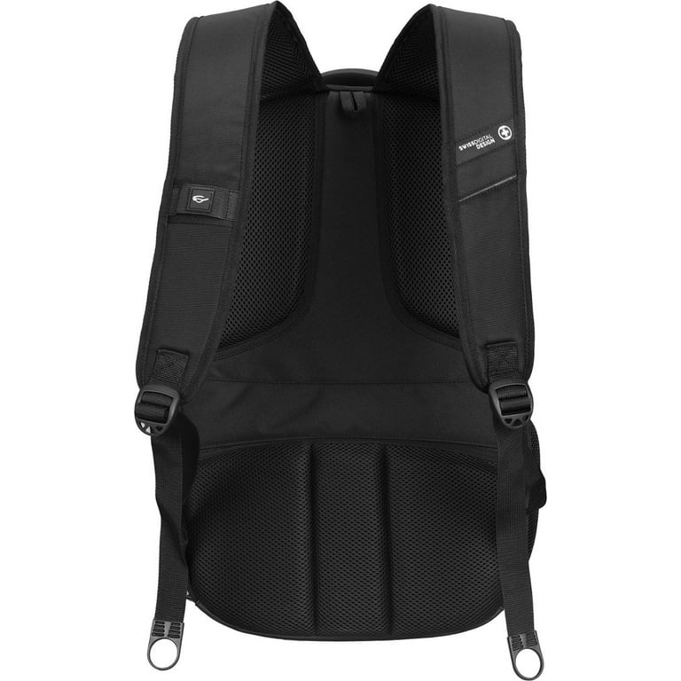 Swissdigital Design Pixel Pro Notebook Backpack with Integrated USB Charging Port RFID Protection Black Walmart