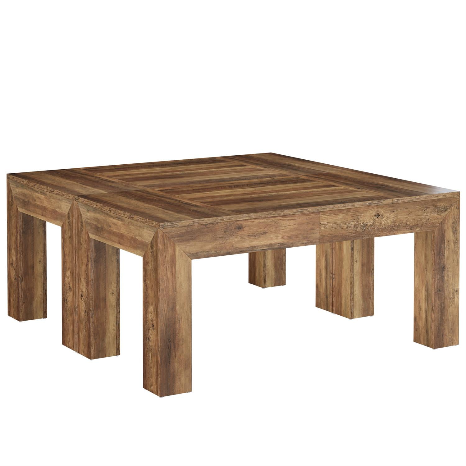 Demi Bonn 62" Solid Wood Rectangular Dining Table with Thick Legged for Home & Kitchen, Sturdy & Durable, Brown