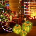 thumbnail image 5 of 3 Pcs Christmas Lighted Gift Boxes with LED Warm Lights, Star Decor Lighted Gift Boxes for Home Garden Yard Wedding, Foldable Xmas Present Box Ornaments, 5 of 7