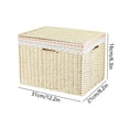thumbnail image 3 of AYktou Wicker Storage Basket with Lid, Stackable Hand Woven Basket for Storage, Removable Fabric Liner Decorative Organizer Bin Storage Box for Wardrobe Closet & Shelf, Home Organizer Gift Baskets, 3 of 6