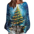 thumbnail image 1 of Birdeem Chandail à Manches Longues Col Rond Imprimé de Noël Mode Automne 2026 pour Femmes, Hauts Graphiques Crochet, Vêtements Hippie, Pulls pour Femmes, Vêtements d'Automne pour Femmes, 1 of 6