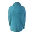 thumbnail image 5 of Duoif Sweaters for Women Trendy Women's Elegant Turtleneck Sweaters Oversized Long Sleeve Chunky Knit Sweater Fall Winter Casual Solid Pullover Tops Women's Sweaters Womens Tops Blue XL, 5 of 5