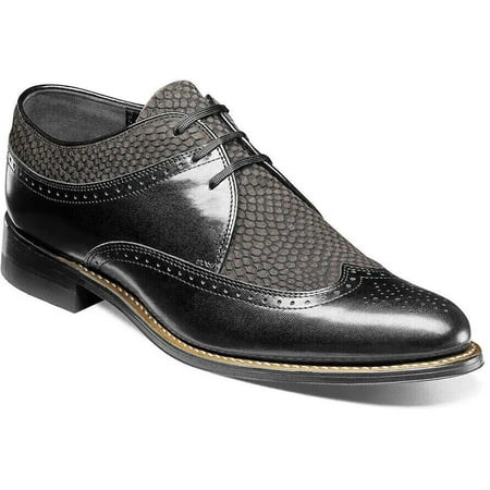 

Mens Stacy Adams Dayton Python Print Wingtip Oxford Shoes Black/Gray 00626-975
