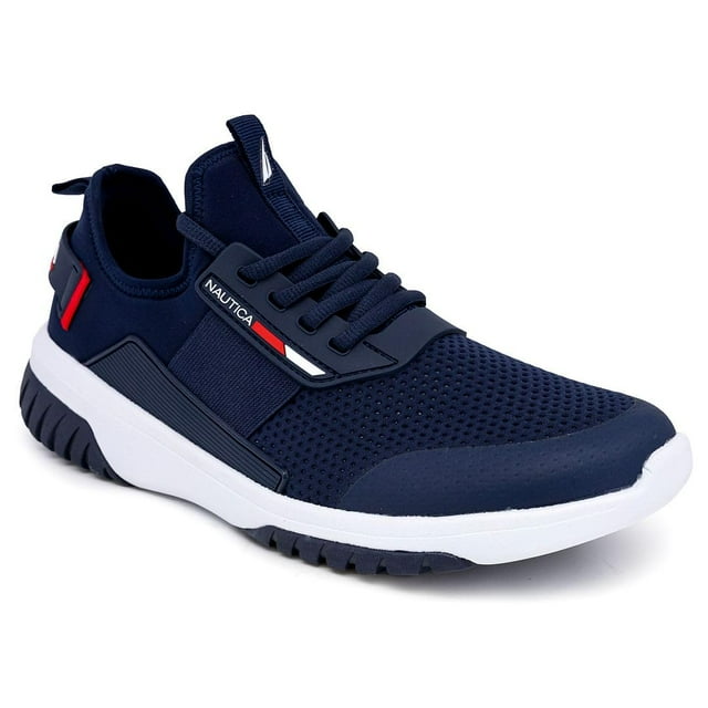 Zapatillas Nautica Geoff para hombre, atlético, para correr, azul marino y blanco