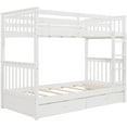 thumbnail image 4 of Twin-Over-Twin Bunk Bed with Ladders and Two Storage Drawers, 4 of 8
