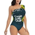 thumbnail image 3 of Gaeub Avocado in Space1 Women's One Shoulder Ruffle Tummy Control Swimwear for Swimming Surfing Beach Party - Medium, 3 of 8