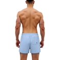 thumbnail image 3 of TANBOM Men's Stylish Polyester Three Beach Shorts Lightweight Breathable Comfortable Adjustable Drawstring Blue L, 3 of 5