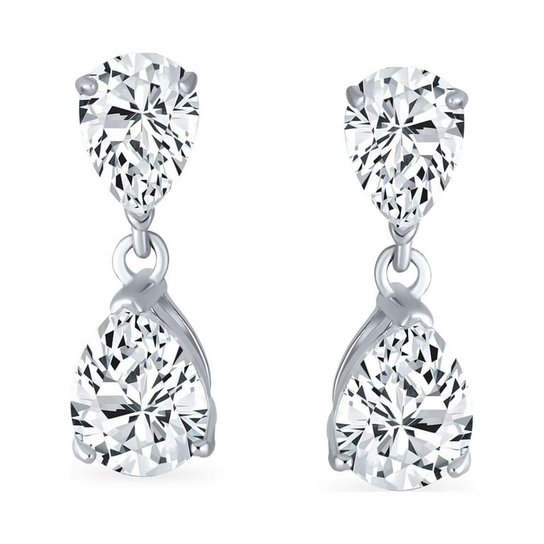 Cubic Zirconia Chandelier Earrings Rhodium on Sterling Silver Cubic Zirconia Chandelier Earrings Rhodium on Sterling Silver