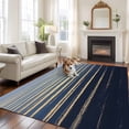 thumbnail image 3 of Area Rug 72×108in, Sea Sunrise Golden Water Ripples Floor Carpet Living Room Rug, Navy Blue Gradient Non-Slip Welcome Mat Indoor Rugs for Bedroom Dining Room, 3 of 9