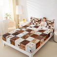 thumbnail image 4 of Homewish Retro Cattle Hide Full Size Sheets,Country Farmhouse Lodge Bed Sheets,Brown Beige White Sheet Sets For Teens,Super Cozy Room Decor,4pcs, 4 of 7