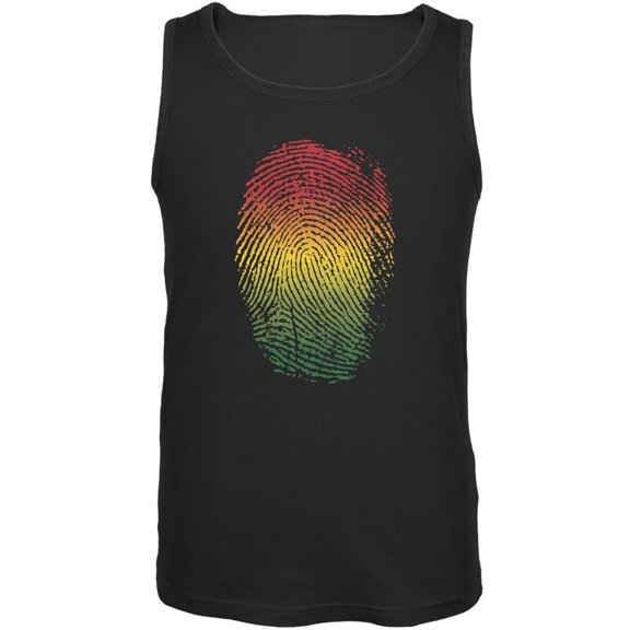 Rastafarian Thumbprint Black Adult Tank Top