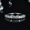 thumbnail image 4 of K-KED 1.0CTW. Moissanite Half Eternity Ring Wedding Band for Women 925 Sterling Silver, 4 of 9