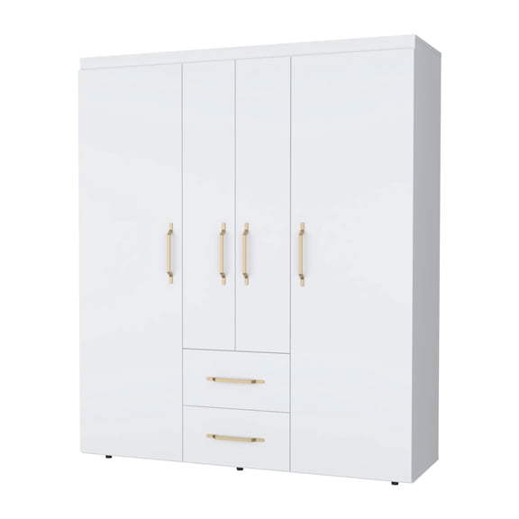 59" White Two Drawer Combo Dresser