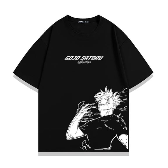 YOUSHENGER Anime TShirt Satoru O-Neck Tees For Men Women Cotton T-Shirt Casual Gojo Short Sleeve Pullover Tops