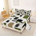 thumbnail image 2 of Castle Fairy Watercolor Brush Rectangle King Sheets 4pcs,Abstract Linear Mark Bedding,Olive Beige Black,1 Flat Sheet, 1 Fitted Sheet and 2 Pillowcases, 2 of 7