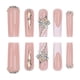 thumbnail image 4 of Uñas postizas Gifiky Luxury 3D con diseño de mariposas, color nude, francesas, cobertura total, largas y cuadradas, para mujeres y niñas (24 unidades), 4 of 6