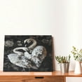 thumbnail image 4 of Gukieu Elegant Swans Black Background Print Horizontal Canvas Decorative Painting 12x16 Inch Shrinkage Resistant Frame Hanging Home Wall Art Decor, 4 of 6