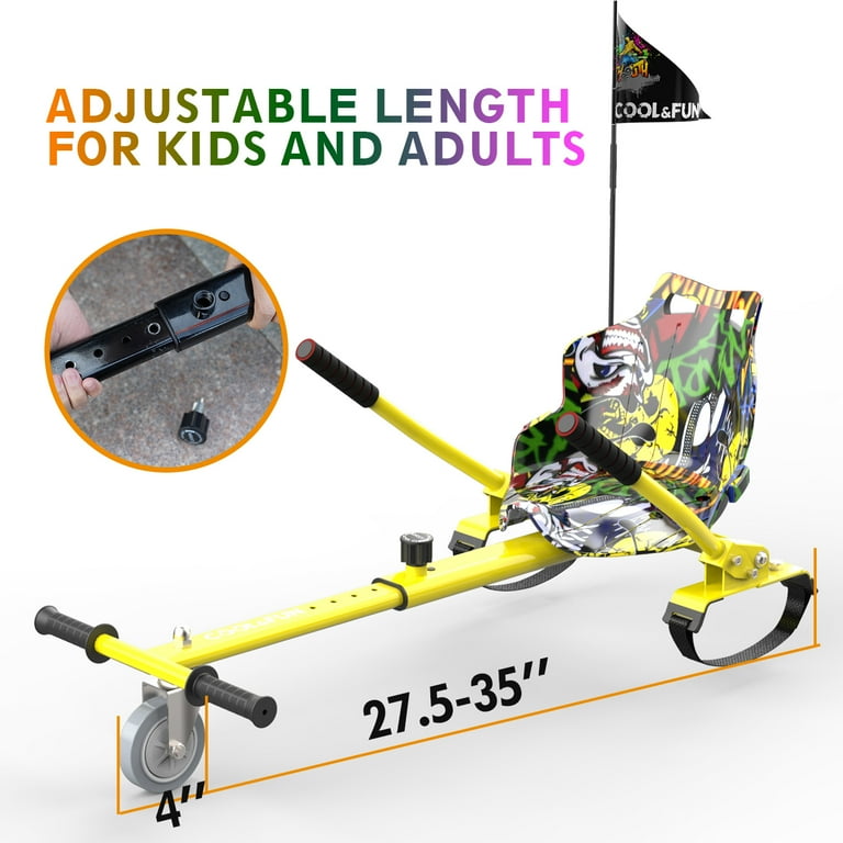 Cool Fun Hoverboard Seat Attachment Hoverboard Seat with Safety Brake System Hoverboard Attachment with Adjustable Frame Length for 6.5
