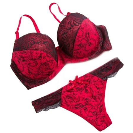 

Women s Lace Lingerie Set Fashionable Plus Size Underwear Comfortable Breathable Bra and Panty Set Red 80e