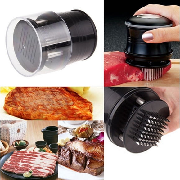 TIMIFIS Aiguilles Outil pour Viande 56 Lames Attendrisseur de Viande avec Serrure Aiguilles en Acier Inoxydable Outil pour Viande Appareils de Cuisine