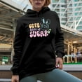 thumbnail image 2 of Cute & Full of Sugar feat. a Bunny, Easter Art Favor, Souvenir or Merch Gift, Black Hooded Sweatshirt or Hoodie, 2XL, 2 of 5