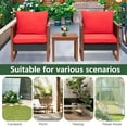 thumbnail image 6 of PayLessHere 3 Pieces Patio Set Acacia Wood with Coffee Table and Water Resistant Cushions(Red), 6 of 7