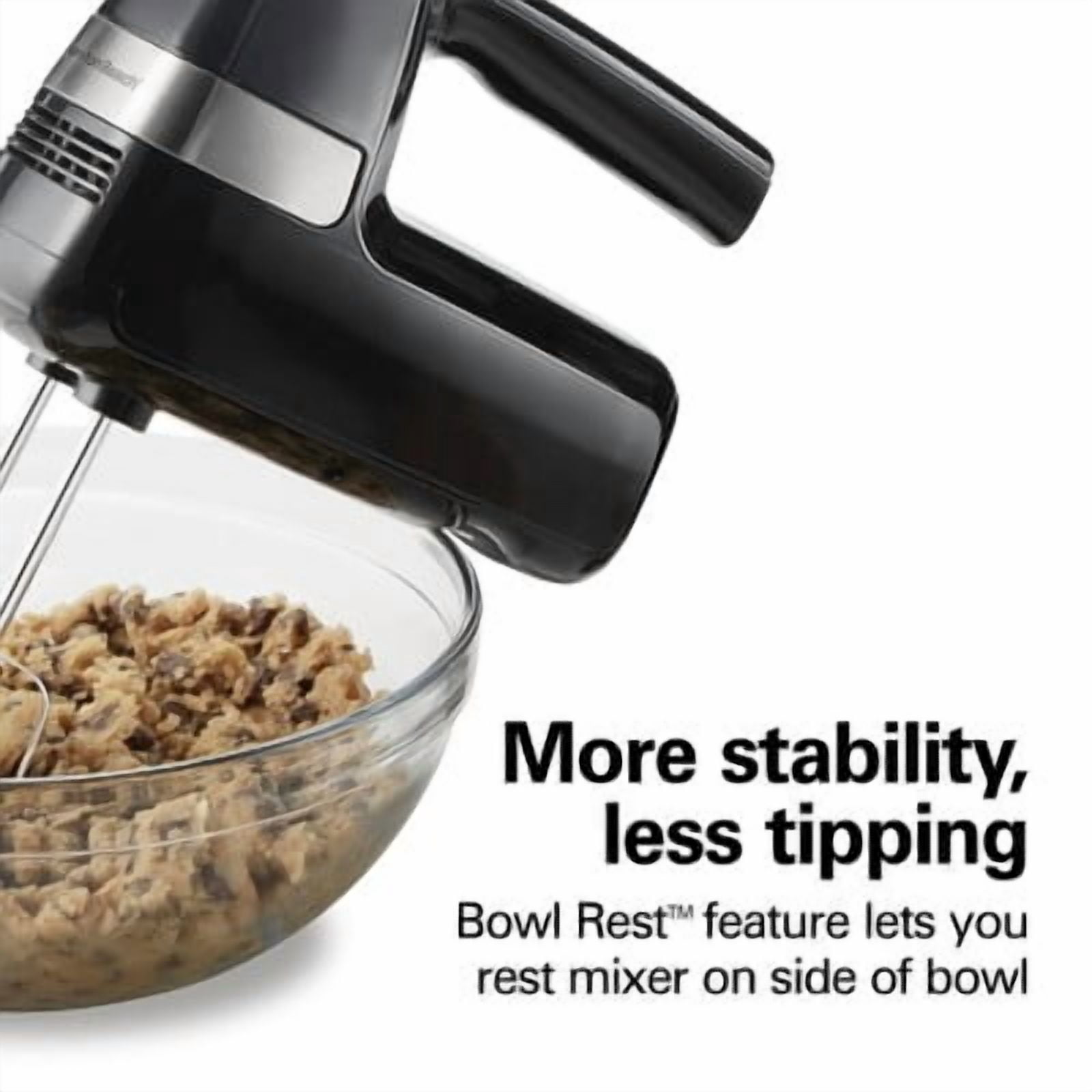 6 Speed Hand Mixer with Storage Clip and Stir Button 3 Attachments Black : 300W Kitchen Mixer