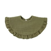 Solid Color Burp Cloth Large Feeding Bib Baby Boys Girls Ruffle Bib Neck Scarf G99C autumn green