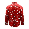 thumbnail image 5 of SERTG Mens Valentine's Day Fashion Print Shirt Lapel Long Sleeve Button Down Collar Casual Breathable Soft Tops(Red,XL), 5 of 5