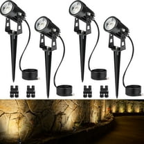 SUNVIE 3W Low Voltage Landscape Lighting LED Outdoor Spotlight with Connectors for Garden, 4 Pack