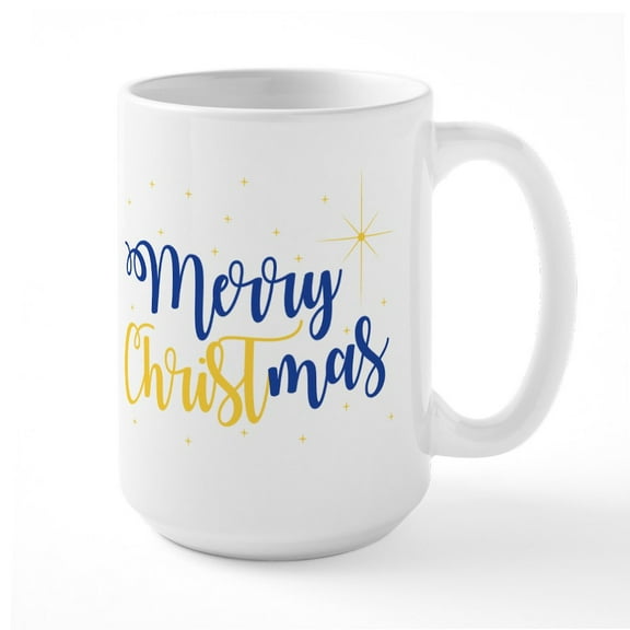 CafePress - Merry Christmas Large Mug - 15 oz Ceramic Large White Novelty Mug