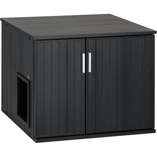 New Age Pet® ecoFlex ProMax LitterLoo Cat Litter Box Cover Table in Espresso with No Track Litter Mat