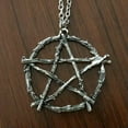 thumbnail image 5 of HOOUN Mens Star Pentagram Inverted Pentacle Necklace Wicca Women Chain Silver Jewelry-4# Black Star Pentagram Necklace, 5 of 5