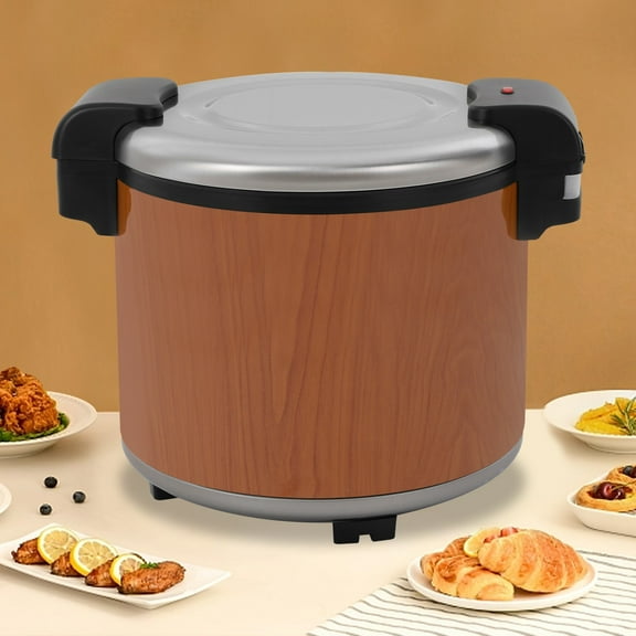 23L 6.08Gal Commercial Rice Warmer Electric Brown Stainless Steel Food Warmer