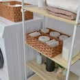 thumbnail image 2 of 3-Section Wicker Baskets for Shelves, Hand-Woven Water Hyacinth Wicker Storage Basket, Toilet Paper Basket for Toilet Tank Top, Baskets for Organizing Bathroom Kitchen 5.3*14.4*4.3inch, 2 of 8
