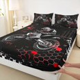 thumbnail image 3 of Homewish Dirt Bike 4 Pieces Queen Sheet Sets For Teens Boys Girls,Geometric Honeycomb Plaid Ultra Soft Flat Sheet,Extreme Sport Queen Fitted Sheet,Lightweight Room Decor, 3 of 7