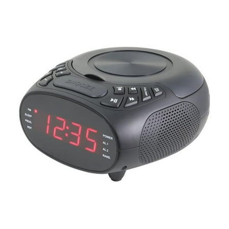 radio plug clock digital fm am player cd gpx alarm