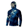 thumbnail image 4 of Camo Sun Protection Camo Shirts for Men Spf UV Upf 50+ Rash Guard Sun Shirts with Face Cover Long Sleeve Cooling Shirts Summer Lightweight Fishing T-Shirts,Blue 3XL, 4 of 5