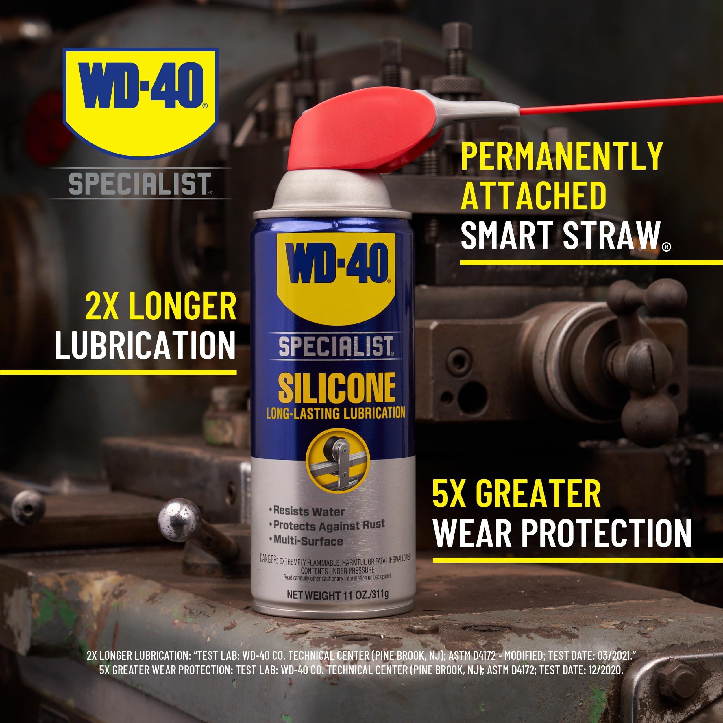 WD-40 Specialist Silicone Lubricant Spray - Smart Straw, Twin Pack, 11 oz Each