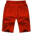 thumbnail image 2 of Tyhengta Mens Shorts Casual Sports Drawstring Zipper Pockets Elastic Waist Red 40, 2 of 8