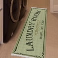 thumbnail image 3 of Ottomanson Machine Washable Text 2x5 Flatweave Cotton Laundry Room Runner Rug, 20" x 59", Beige, 3 of 8