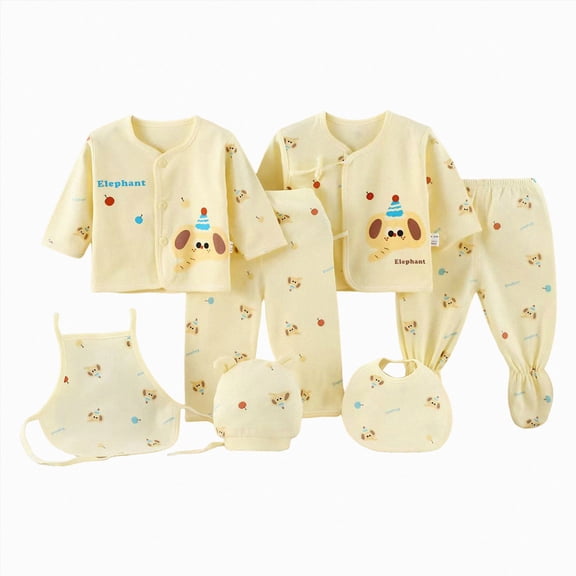 Linfrsh Preemie Girl Clothes Baby Boy Clothing Set, Cotton, Newborn Essentials Must Haves(Yellow,0-3 Months)