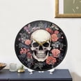 thumbnail image 5 of Coolnut Skull Flowers Wall Clock Round Silent Non Ticking Battery Operated Accurate Arabic Numerals Design Clocks for Home Kitchen Living Room Bedroom 9.5inch Home Decor, 5 of 6