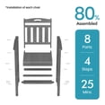 thumbnail image 7 of Ciokea High Adirondack Bar Chair, Outdoor Bar Stool for Balcony, Backyard, Poolside, Gray, 7 of 7