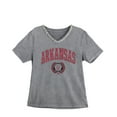 thumbnail image 5 of Women's Gameday Couture Gray Arkansas Razorbacks Iconic Edge Rhinestone V-Neck T-Shirt, 5 of 7